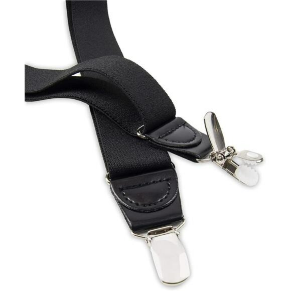 Men's Solid Adjustable Suspenders Classic Clip On Formal Dress Pants Braces - Picture 4 of 6